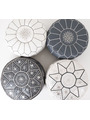 Pack of 4 leather poufs Gray & white - 292 €