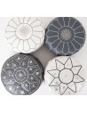 Pack of 4 leather poufs Gray & white - 292 €