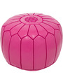 Pack 2 Fuchsia Leather Poufs - 183 €