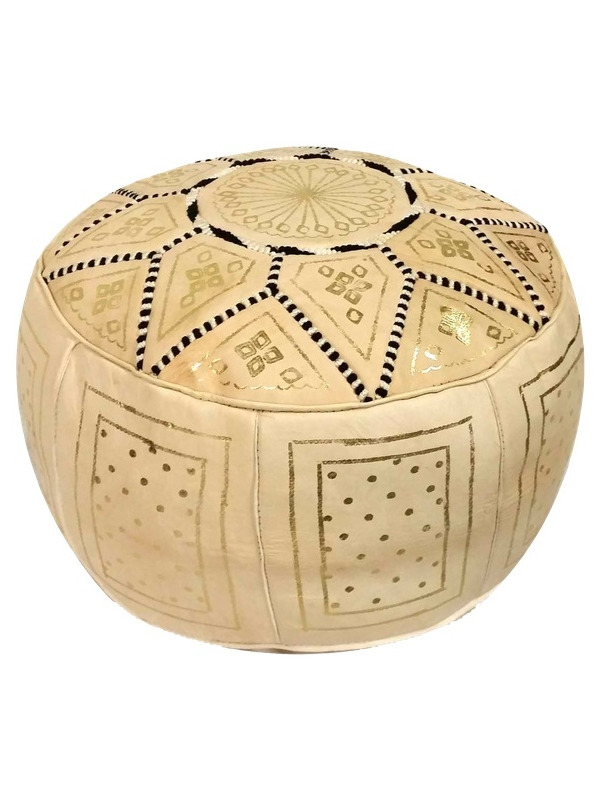 Leather pouf Fes style - 75 €