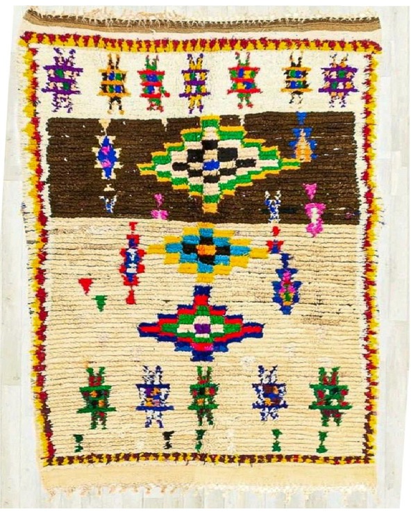 Tapis coloré berbere unique 115 x 178 cm - 256 €