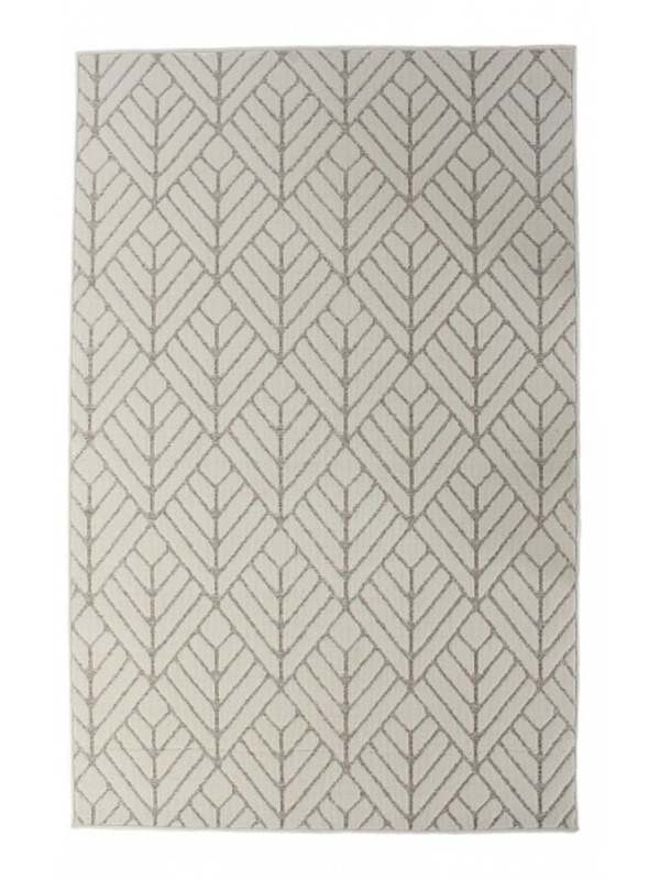 Tapis Moderne Beige Noir Geometrique Rayé losanges 200 x 290 x 1 cm - 176 €