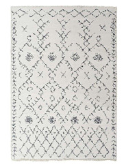 Tapis Blanc Aux motifs Berberes (200 X 290 X 1 CM) - 139 €