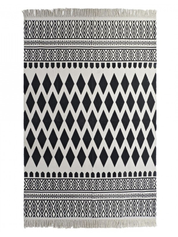 Tapis blanc et noir au losanges 160 X 250 CM - 65 €