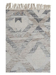 Boho cream and grey Rug with Fringes - 149 €