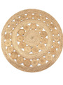 tapis rond jute tressé motif fleur 200 cm - 164 €