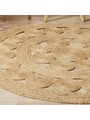 tapis rond jute tressé motif fleur 200 cm - 164 €