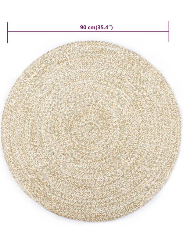 tapis jute blanc 90 cm - 33 €