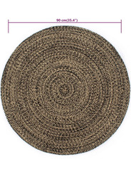 Tapis jute et noir 90 cm - 37 €