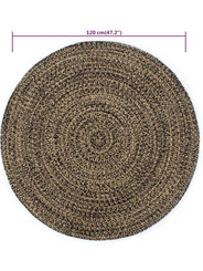 Tapis jute et noir 120 cm - 53 €