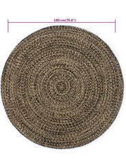 Tapis jute et noir 180 cm - 95 €