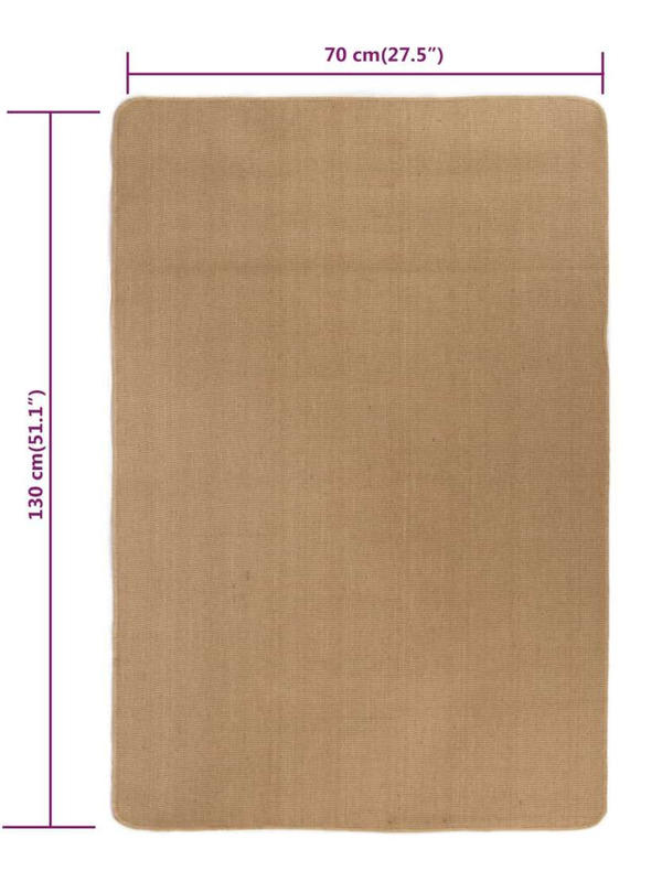 Tapis jute rectangulaire 70 x 130 cm avec support latex - 32 €