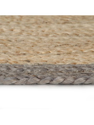 Tapis jute et bord gris 90 cm - 29 €