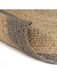 Tapis jute et bord gris 150 cm - 65 €