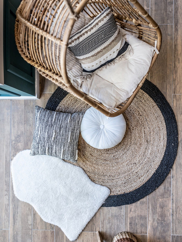 copy of Boho cream and grey Rug with Fringes - 119 €