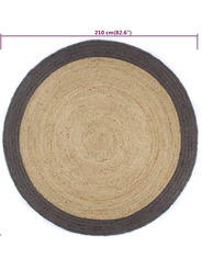 Tapis jute 210 cm bord noir - 119 €