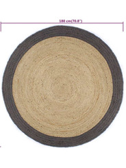 Tapis jute 180 cm bord noir - 89 €