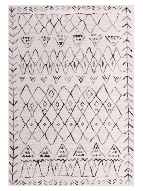 Moroccan style White Rug Colored Geometric - 75 €