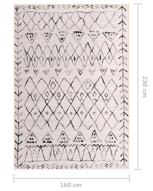Moroccan style White Rug Colored Geometric - 75 €