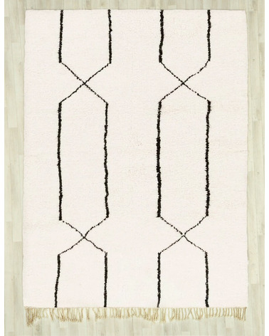 Tapis berbere 130 X 170 Cm tapis blanc et noir - 189 €