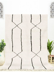 Tapis berbere 130 X 170 Cm tapis blanc et noir - 189 €