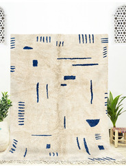 Tapis berbere 150 X 230 Cm tapis beige et bleu - 295 €