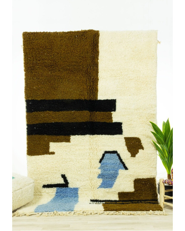 Brown ivory moroccan rug 160 x 230 Cm - 349 €