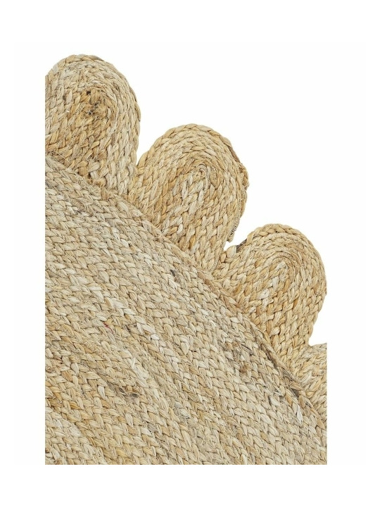 Tapis rond jute deco fleur fibres naturelles 150 cm - 89 €