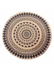 tapis rond jute noir - 79 €