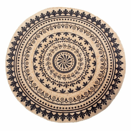 tapis rond jute noir - 79 €