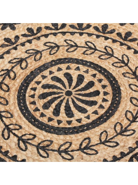 tapis rond jute noir - 79 €