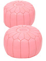 Set 2 poufs rose en cuir - 183 €