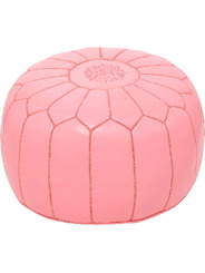 Set 2 poufs rose en cuir - 183 €