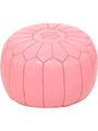 Set 2 poufs rose en cuir - 183 €