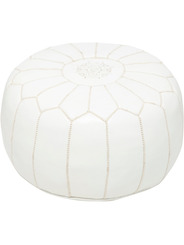 Set 2 poufs blanc en cuir - 183 €