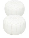 Set of 2 white poufs - 183 €