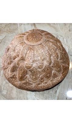 Embossed unique leather pouf ottoman - 147 €