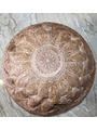 Embossed unique leather pouf ottoman - 147 €