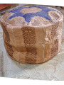 Embossed Leather Pouf Footstool (blue) - 147 €