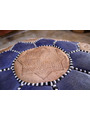 Embossed Leather Pouf Footstool (blue) - 147 €