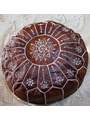 Stained leather pouf with embroidery - 125 €