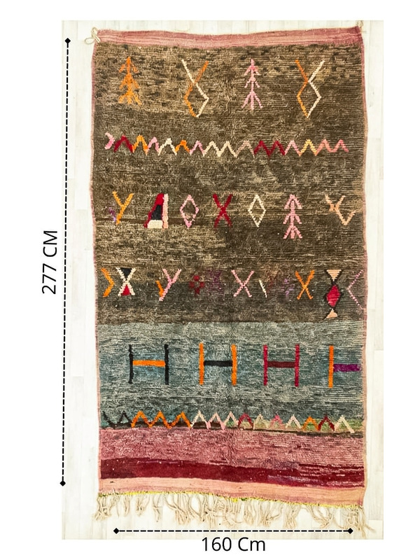 tapis berbere coloré unique 160 x 277 cm - 427 €